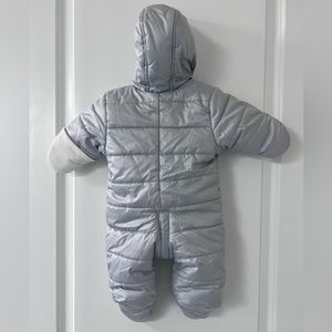 Old Navy Puffer Lined Infant Snowsuit 0-3 months - Silver color